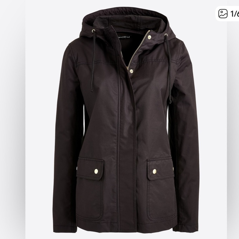 J Crew Mercantile Black Rain Jacket